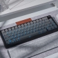 Gradient Grey 104+32 PBT Doubleshot Backlit Keycaps Set Cherry Profile Side Legends for MX Switches Mechanical Gaming Keyboard